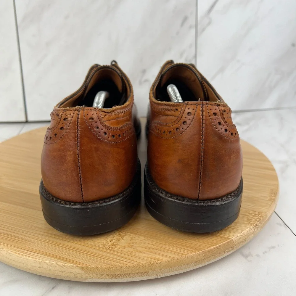 Allen Edmonds Sanford Mens Size 13 C Brown Leather Wingtip Derby Dress Shoe 3918
